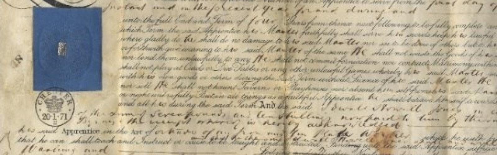 Indenture for Patrick Byrne of Rhosllanerchrugog